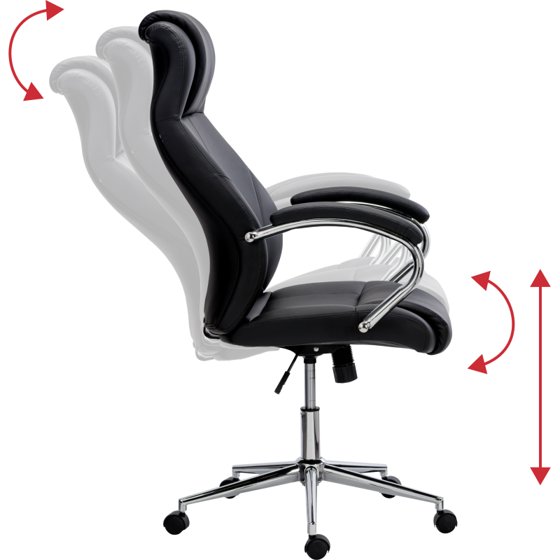 Fauteuil de direction DWAYNE simili cuir - avec accoudoirs - Mécanisme Basculant centré - Pieds chromé