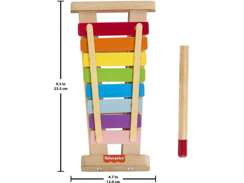 Fisher-Price Buntes Xylophon aus Holz Nachhaltiges Musikinstrument für Kinder