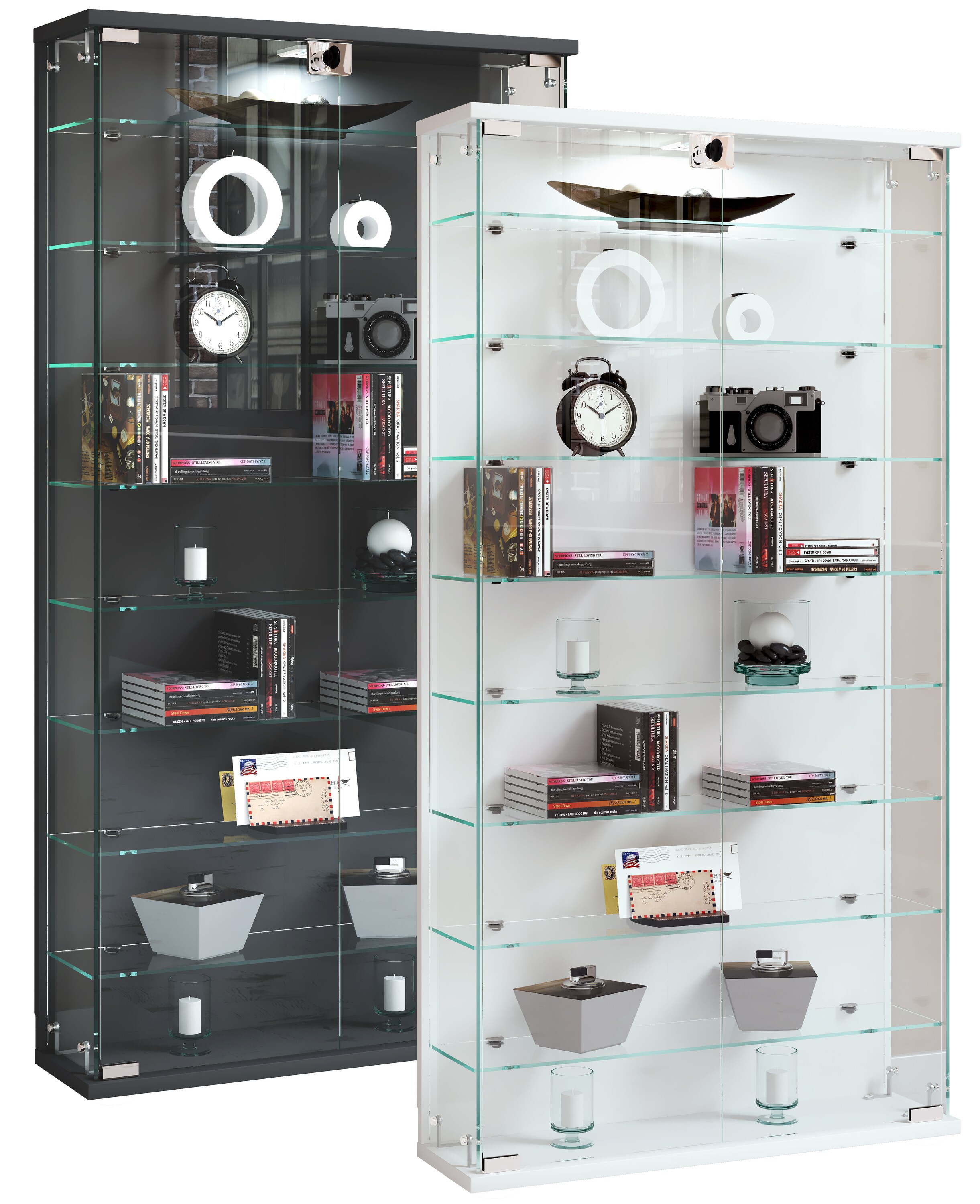 VCM Wandvitrine Hängevitrine Glasvitrine Wand Schaukasten Vitrine Glas Relas L