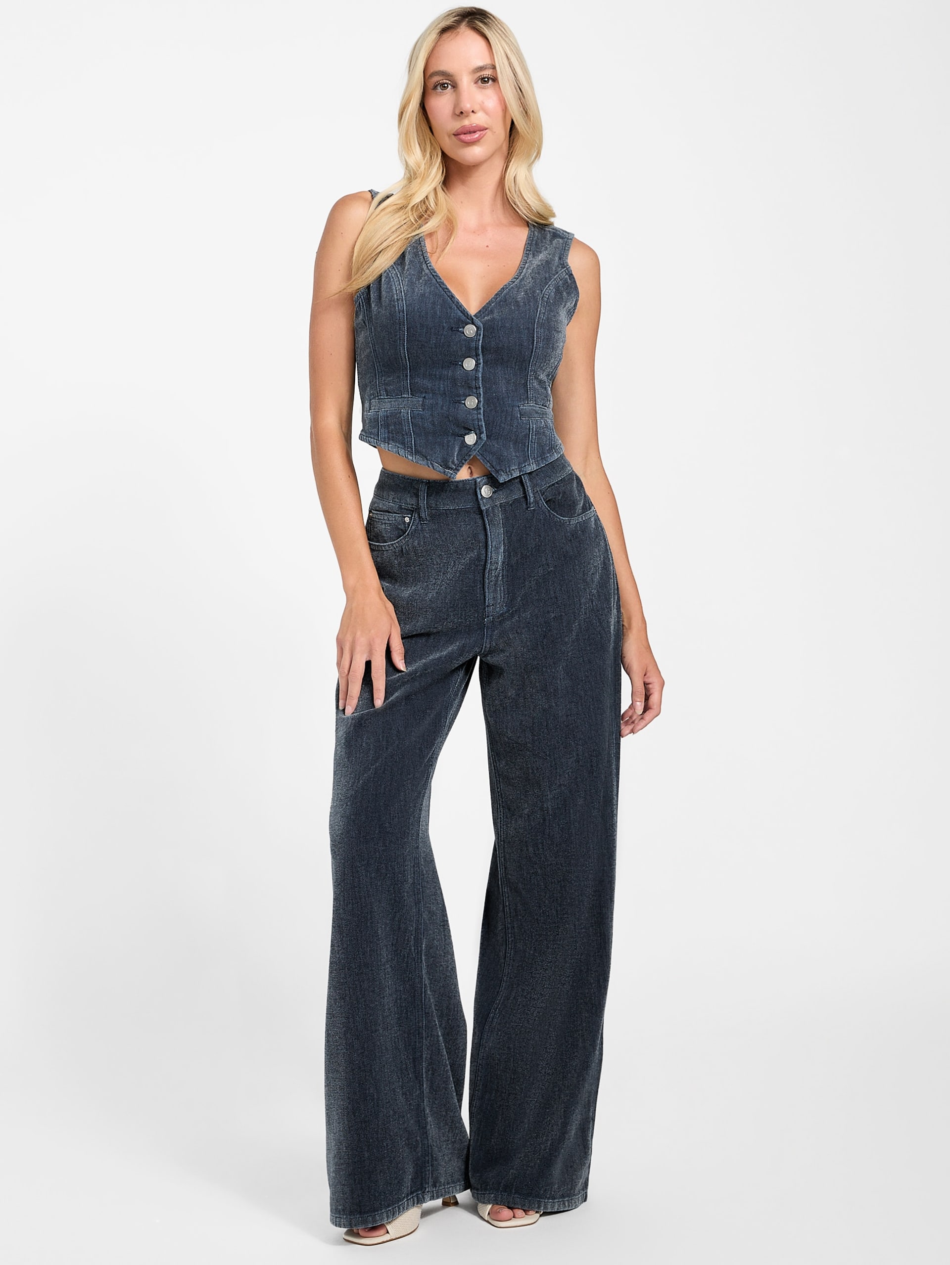 Calça jeans Eco Bellflower de perna larga