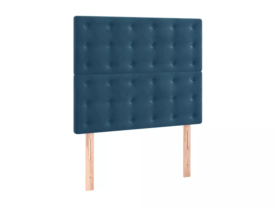 Sommier tapissier et matelas et LED Bleu foncé 90x190cm Velours