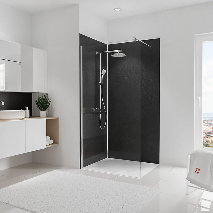 Lot de 2 panneaux muraux salle de bains 100 x 210 cm, Schulte DécoDesign Décor, ardoise