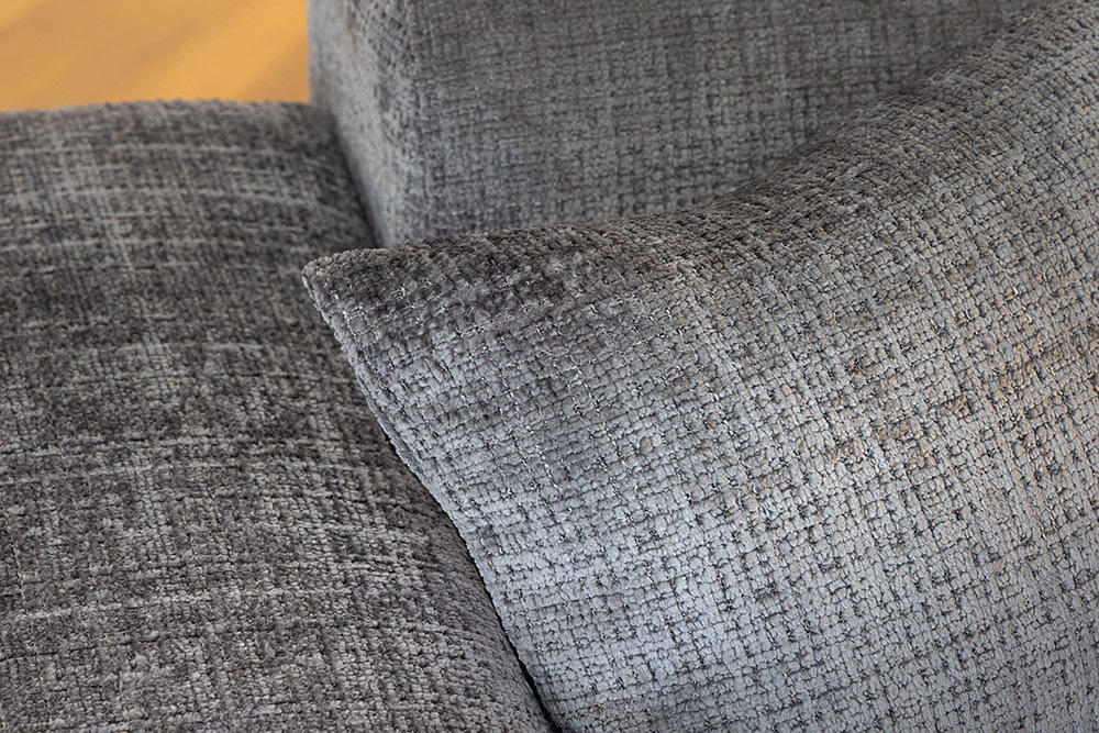 Moderne XXL Wohnlandschaft SIGNATUR 370cm grau Chenille Cremona U-Form Sofa inkl. Kissen