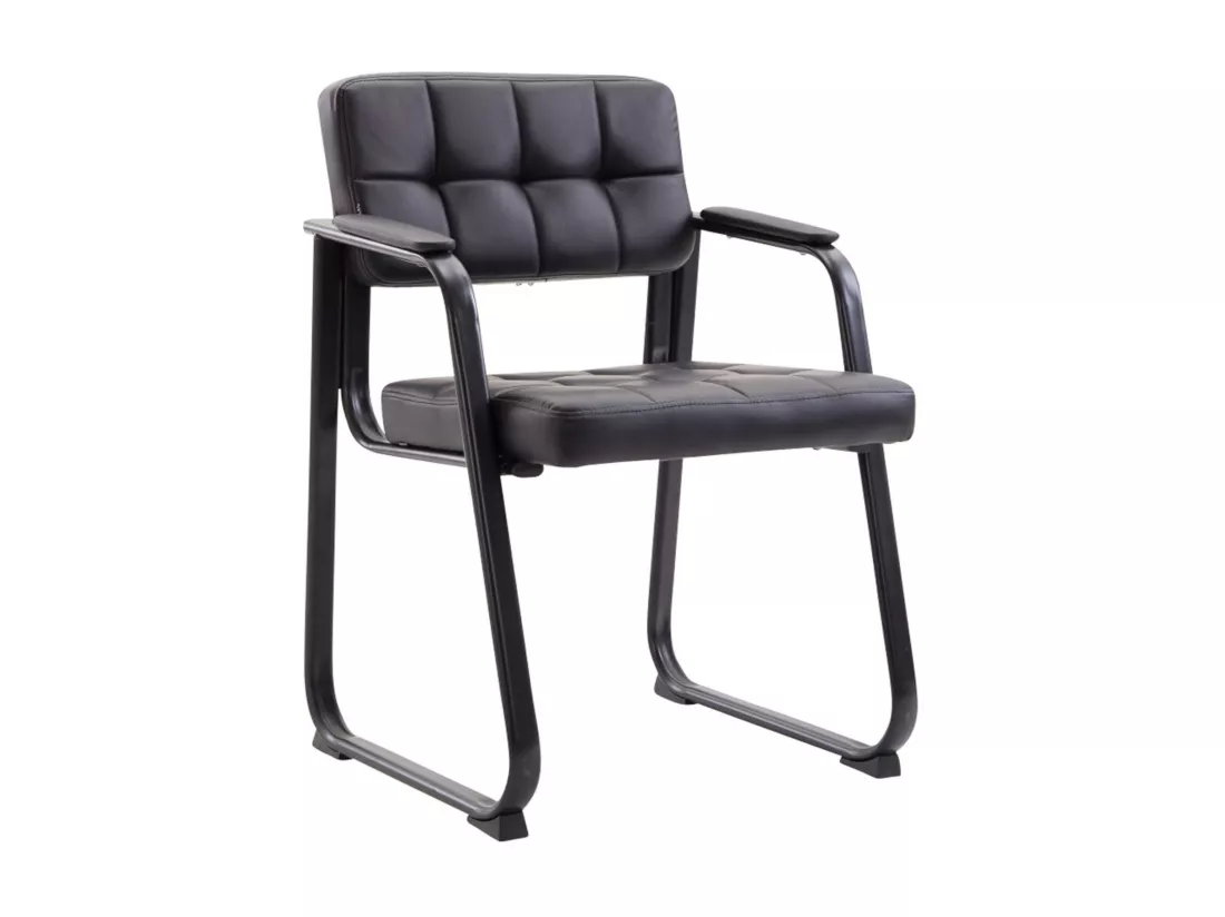 Lot de 2 chaises avec accoudoirs - Similicuir - Noir - Canada B