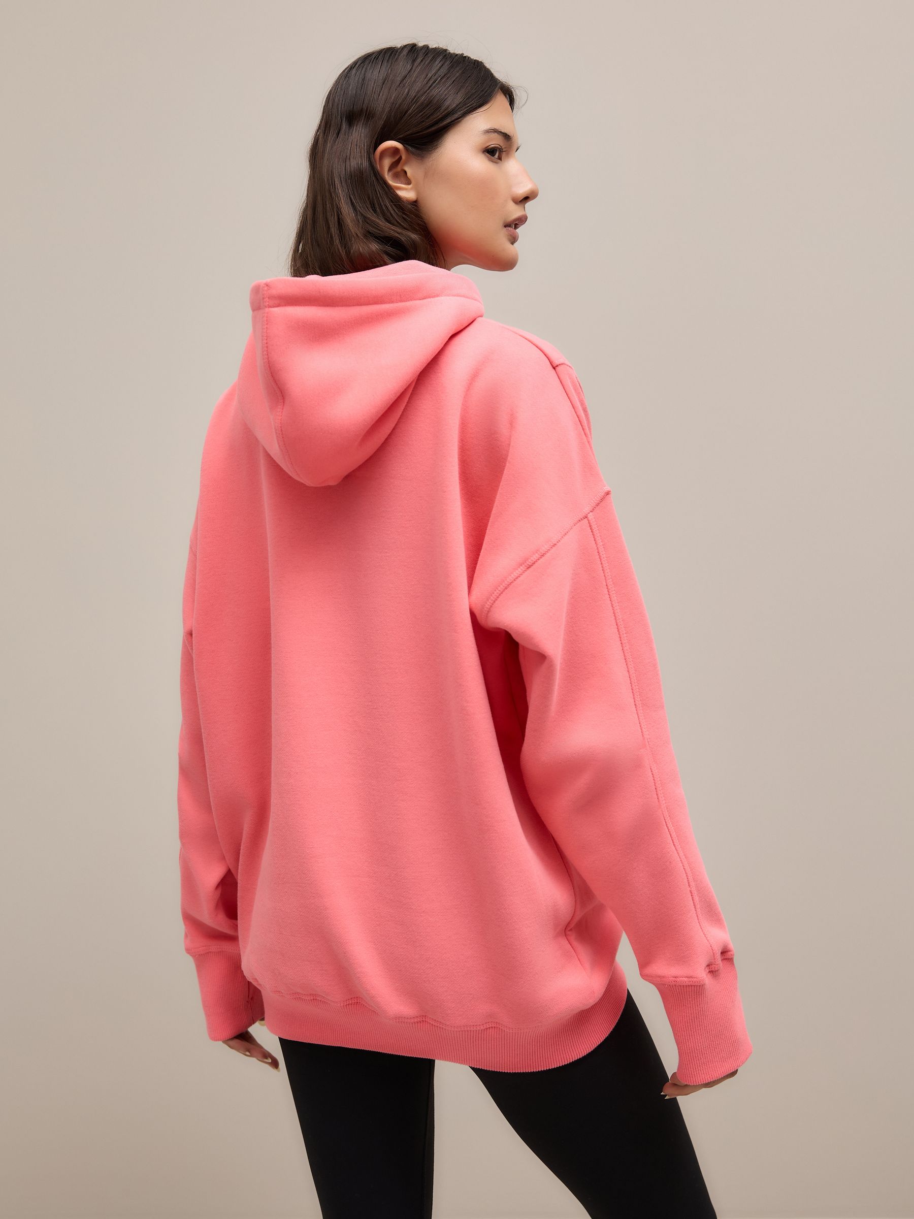 Felroze - Active Longline Overhead Hoodie met superzacht naaddetail en zakken
