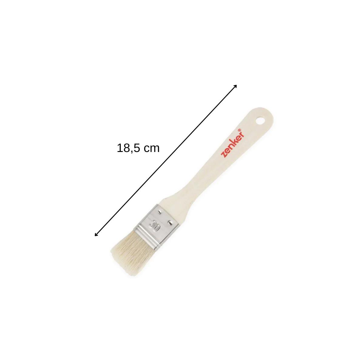 Pinceau de cuisine et de pâtisserie 18,5 cm en poils de porc Smart Pas