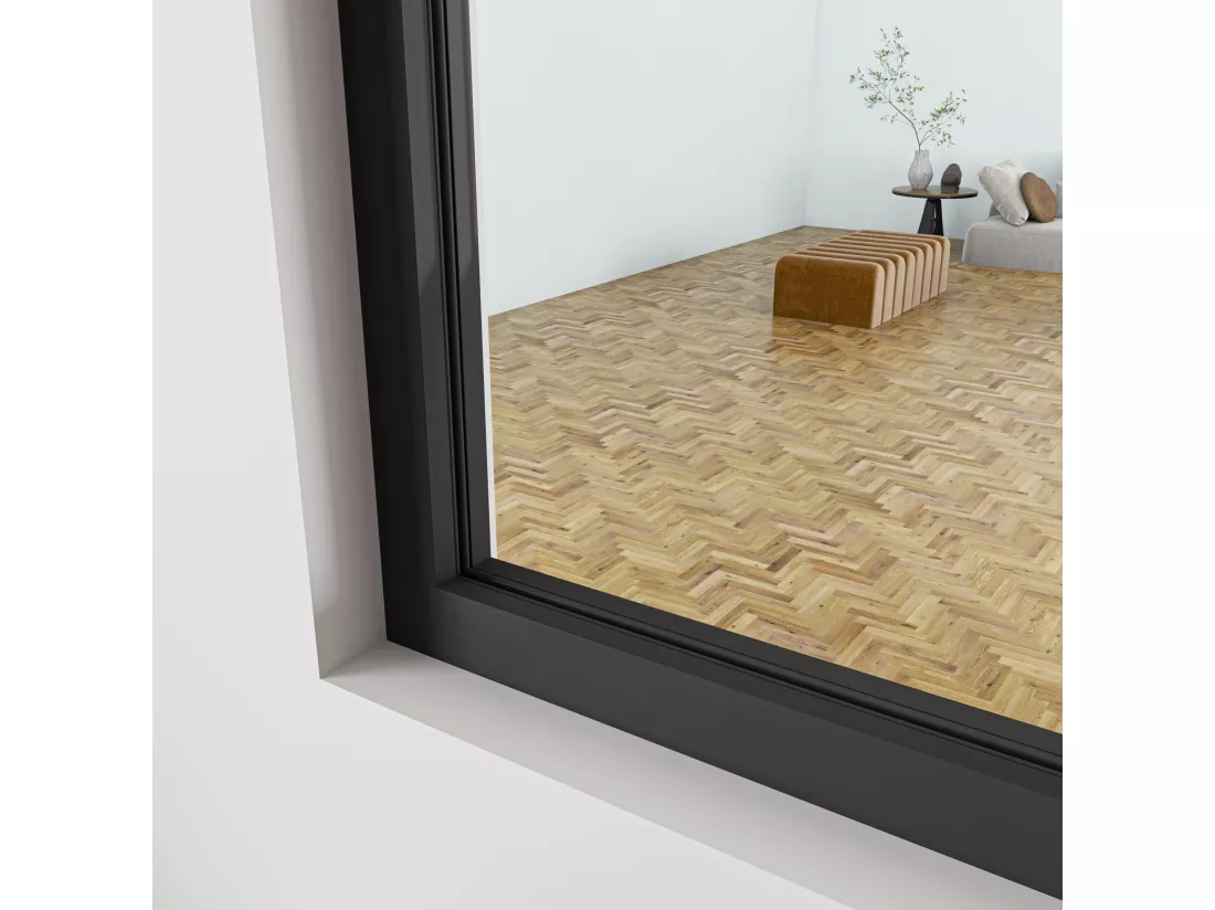 Verrière Atelier en aluminium noir mat - 153x108cm - Noir -5 Vitrages Clairs