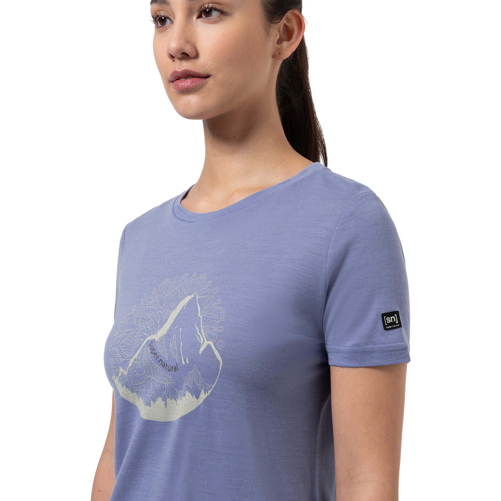 super.natural Mountain Mandala Tree T-Shirt Damen blue violet