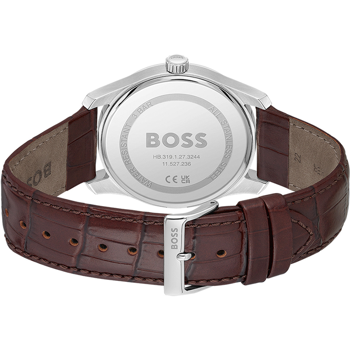 Montre BOSS business homme bracelet cuir marron