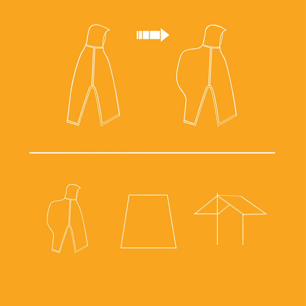 3in1 Regen Poncho / Abdeckplane / Decke   Aufbewahrungstasche (OneSize) - Grün