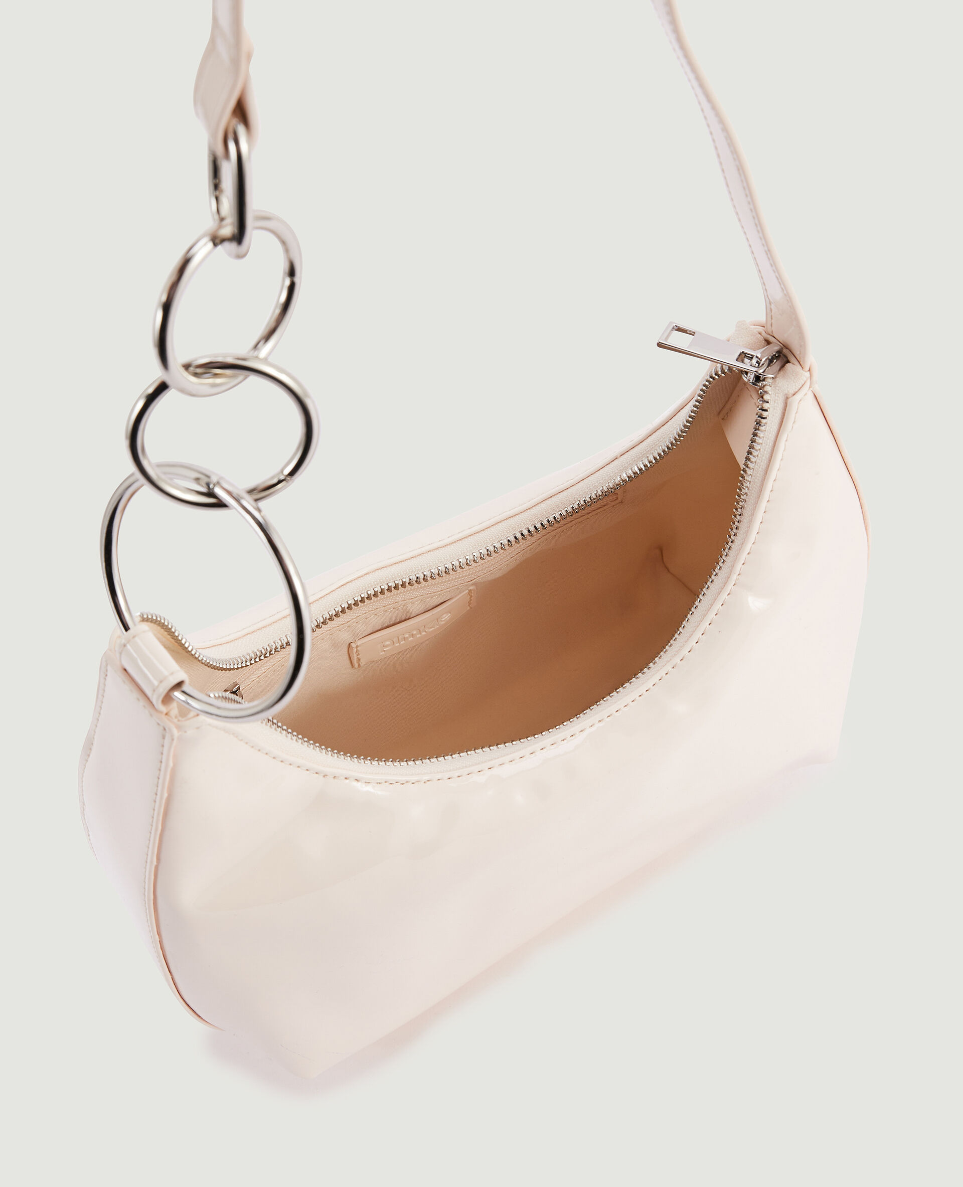 Sac porté épaule avec anneaux - Écru
