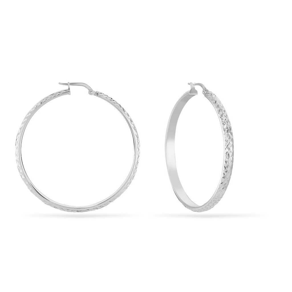 Créoles Argent Blanc Esmee