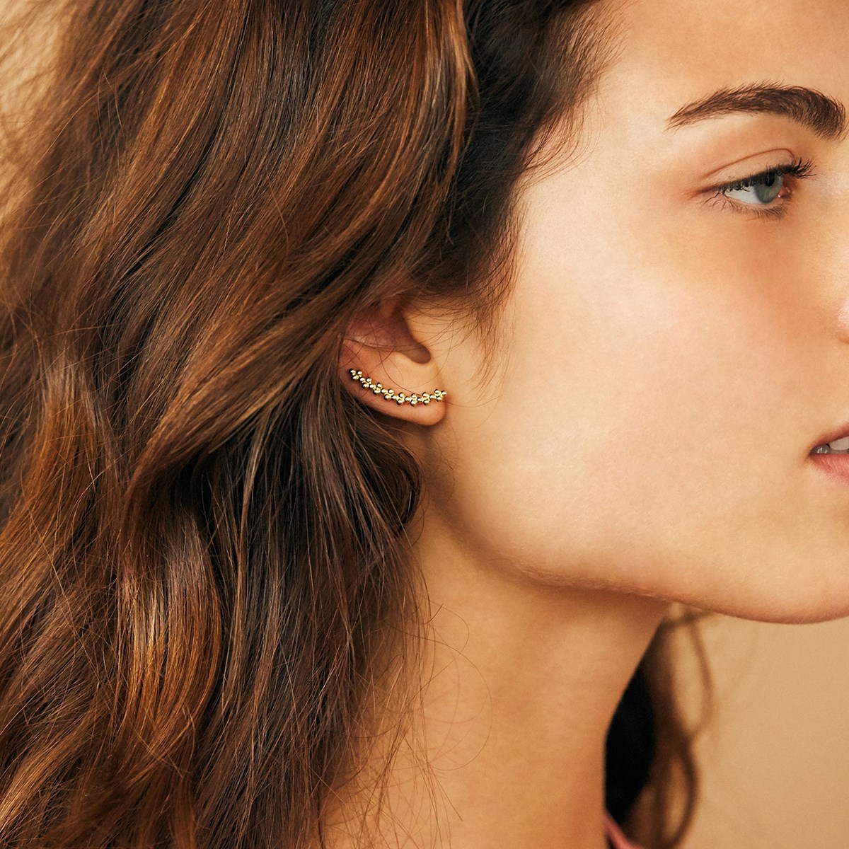 Boucle vermeil trois perles