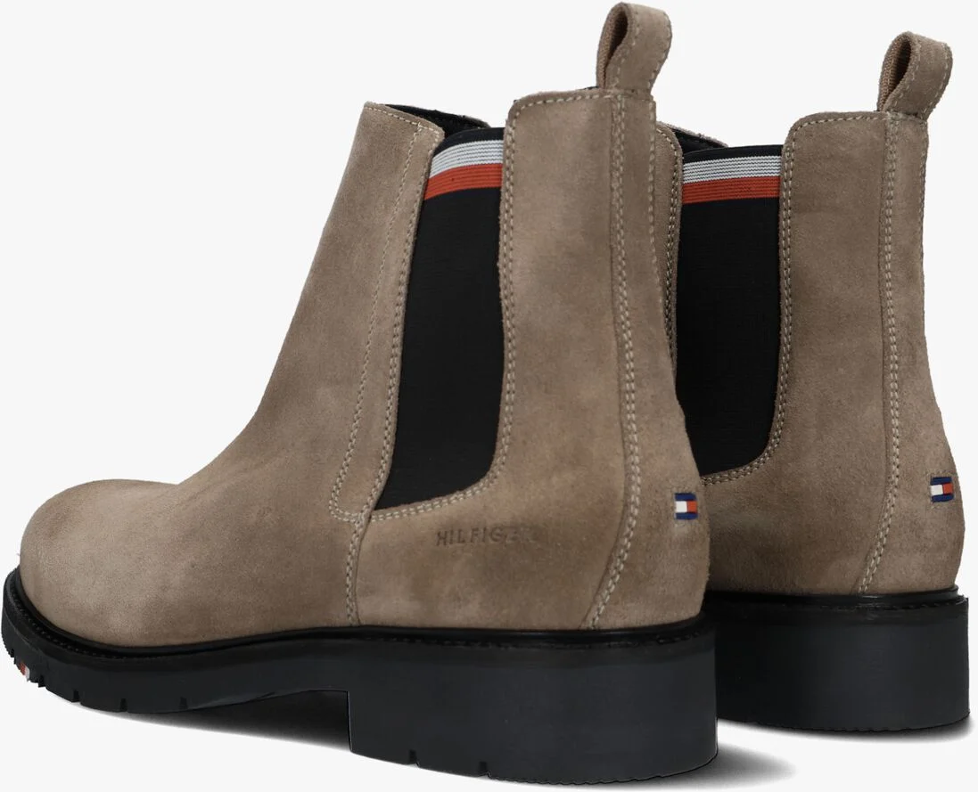 TOMMY HILFIGER taupe tommy hilfiger chelsea boots rwb hilfiger suede chelsea