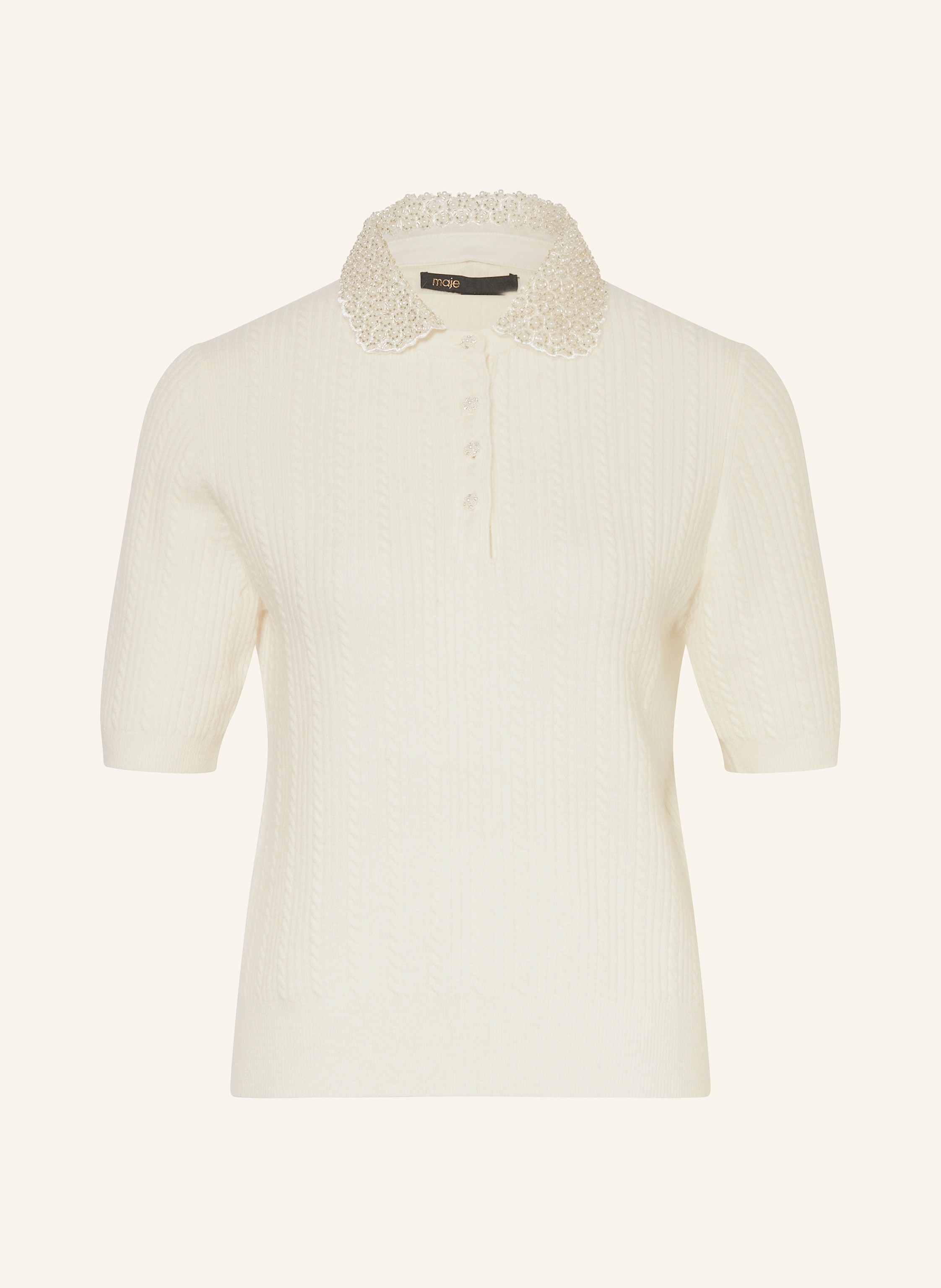 maje Strickshirt mit Schmucksteinen