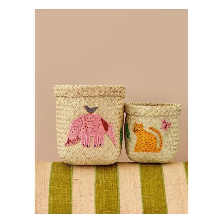 Rice Paniers de rangement Animaux - Set de 2 | Orange