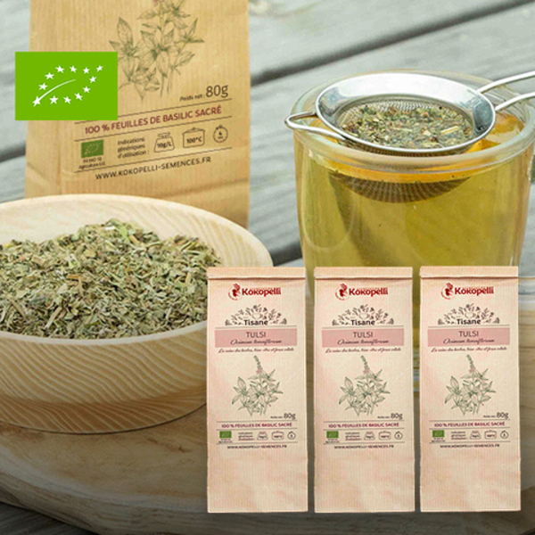 Lot de 3 tisanes de basilic sacré tulsi ab 80gr