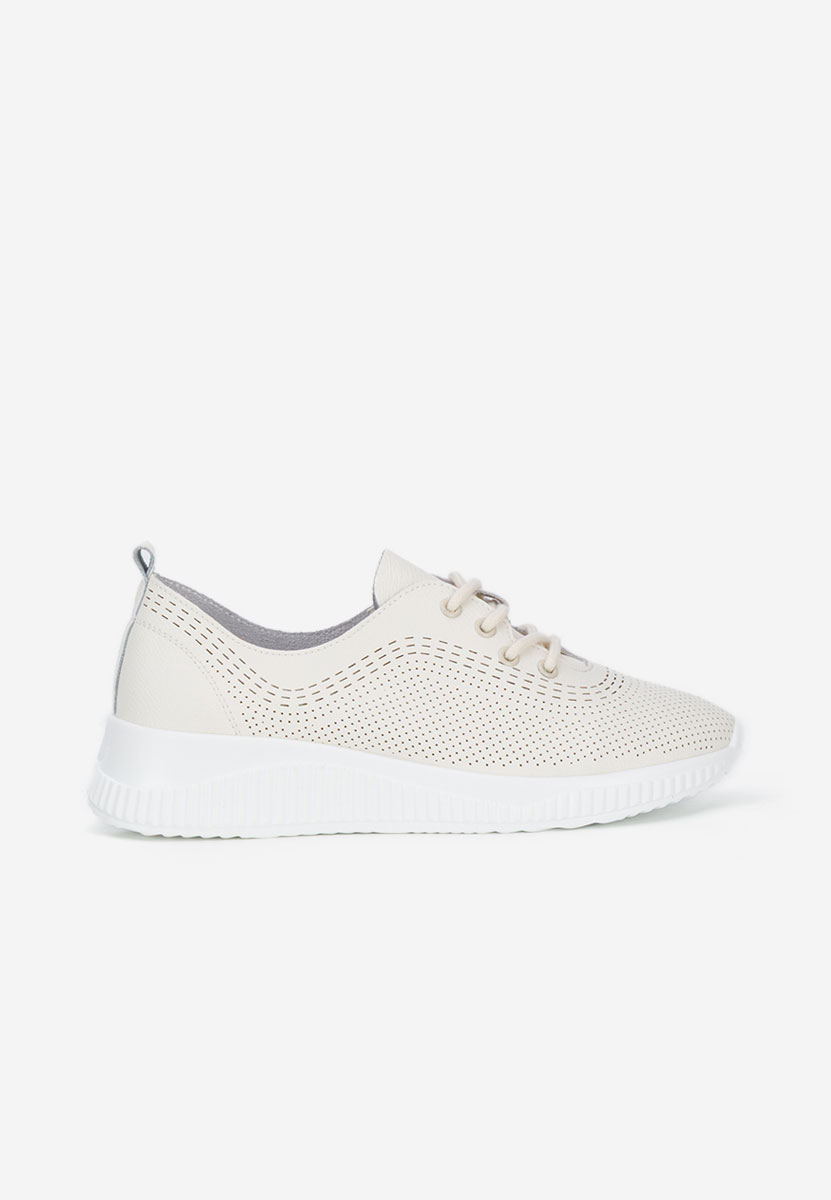 Chaussures casual femme en cuir beige Lafora