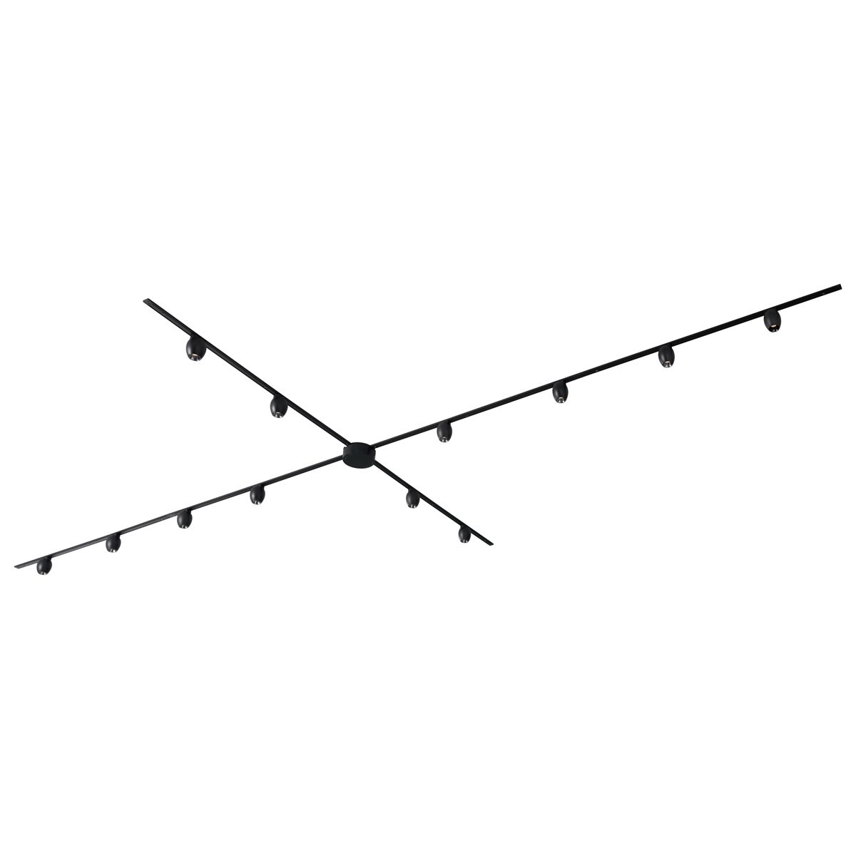 Modern railsysteem met 12 spots zwart 1-fase - Magnetic Zagaye