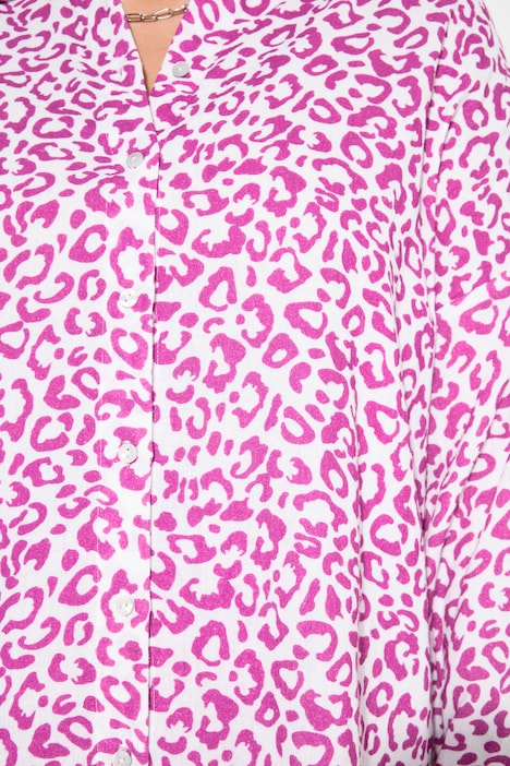 Bluse, oversized, Musselin, Color-Leo