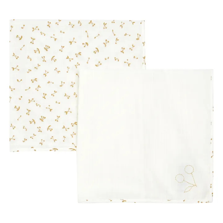 Bonpoint Set de 2 Langes Cerises | Ecru