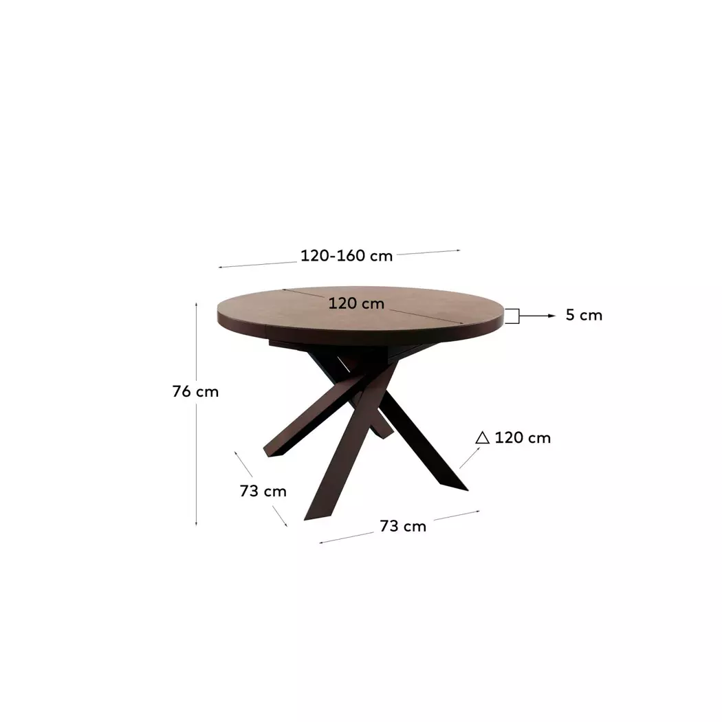 Esstisch mit Auszug Vashiti 120/ 160 cm