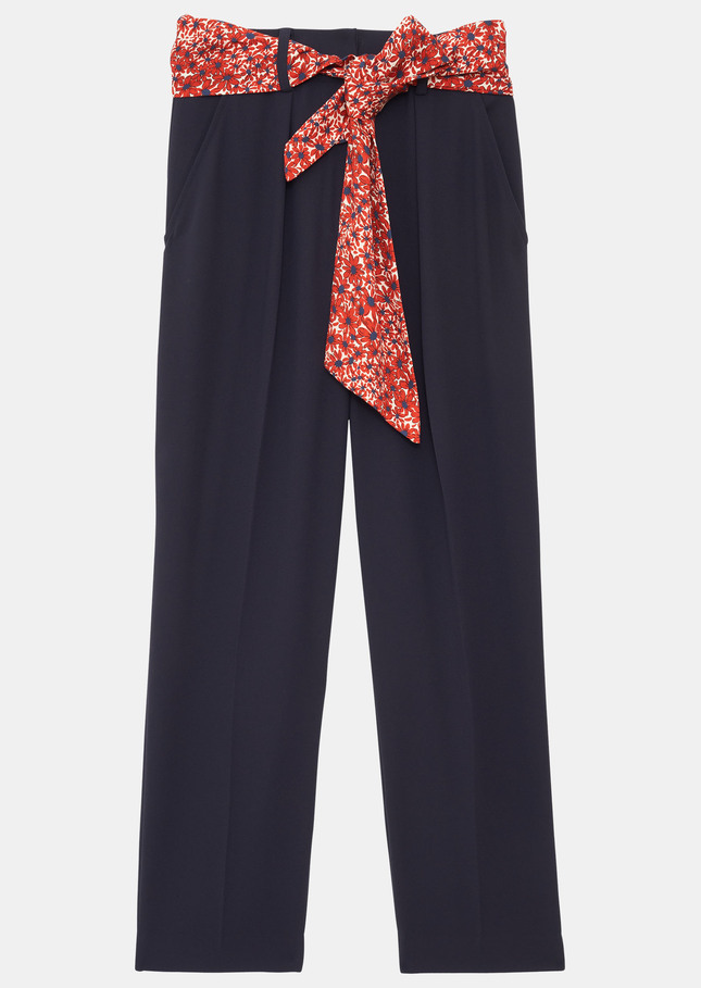 Pantalon Pagableu nuit en crêpe