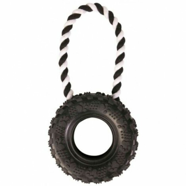 Pneu à tirer avec corde pour chien