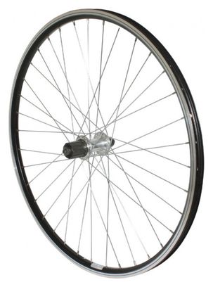 ROUE VTT 26  P2R ARRIERE NOIR DOUBLE PAROI MOY ALU BLOCAGE CASSETTE 9-8V.