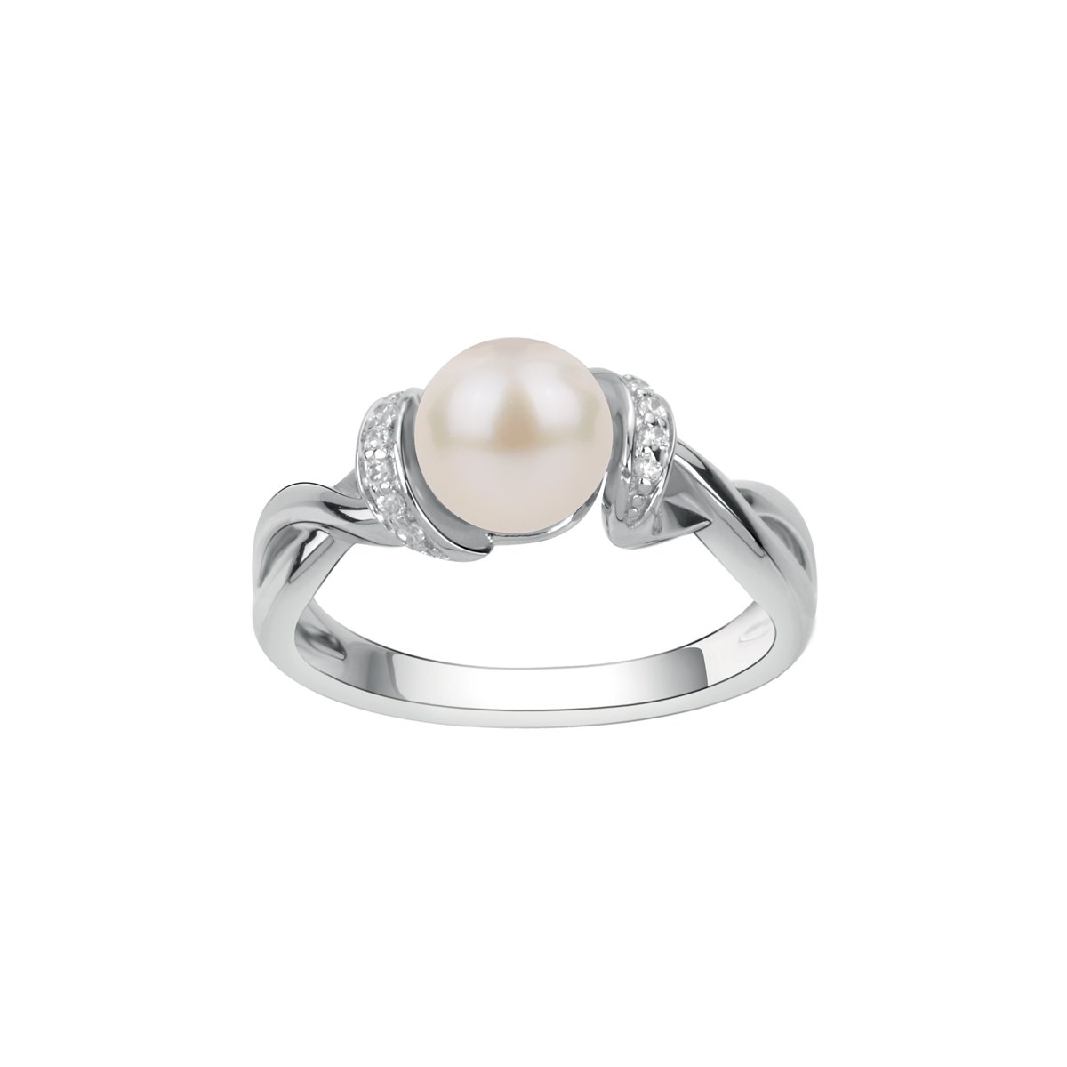 Bague en Argent avec perle d'eau douce blanc
