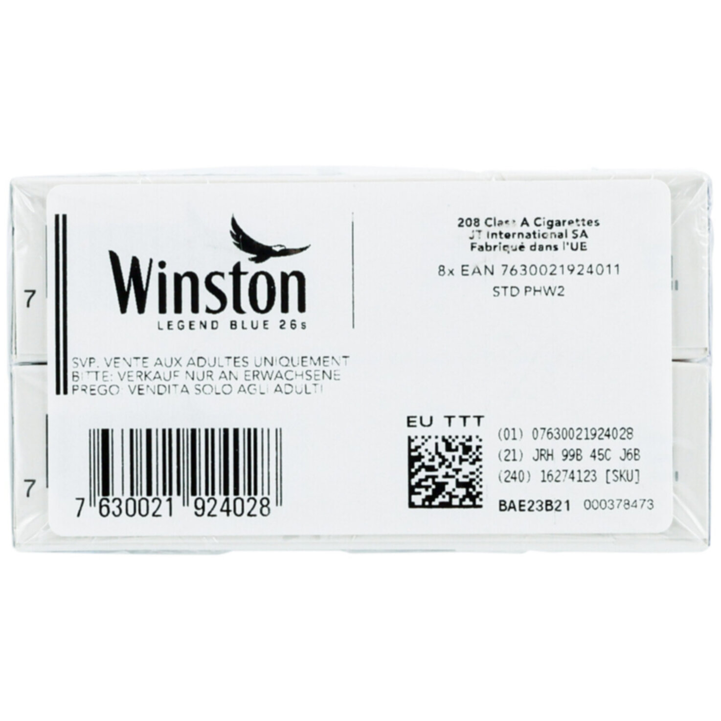 Winston Zigaretten Blue 26 Box