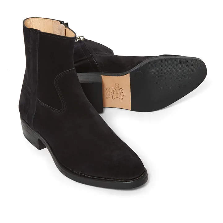 La Botte Gardiane Bottines Clint Cuir Velours | Noir