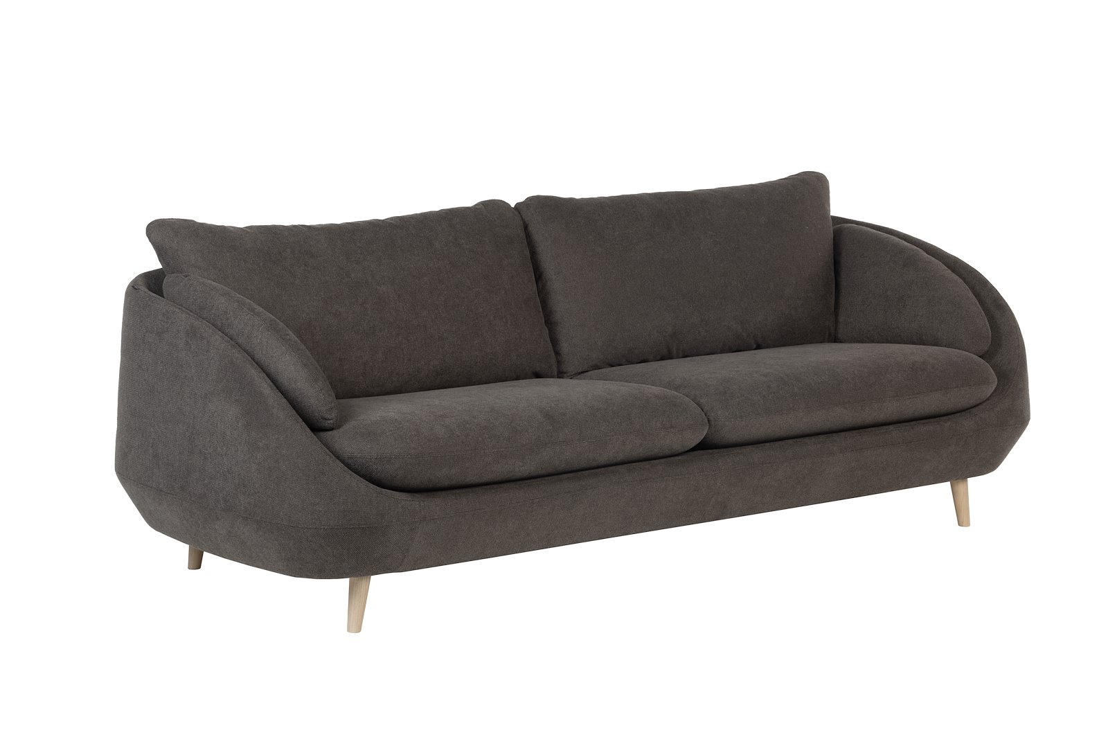 Ross sofa Tekstil Bloq Brown med hvitpigmenterte ben 516