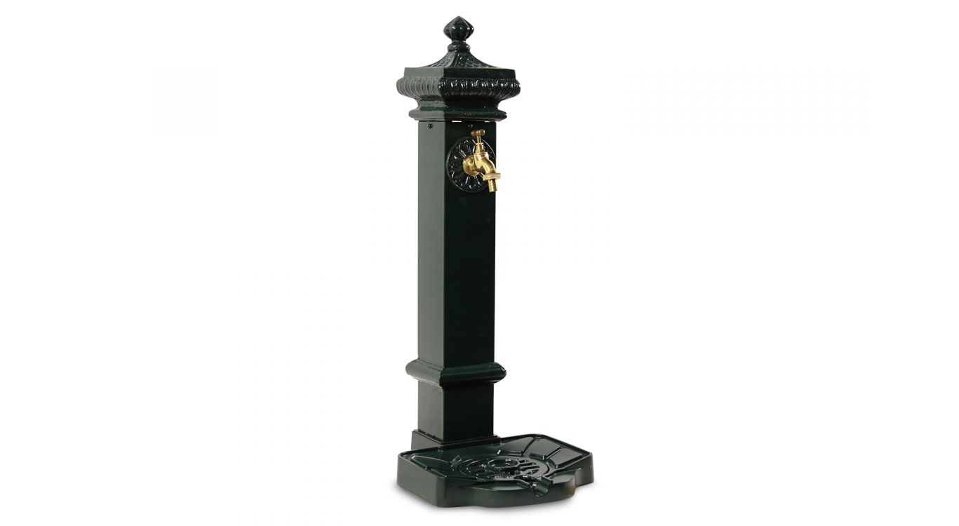 Fontaine de jardin aluminium-métal vert 29x33x76cm