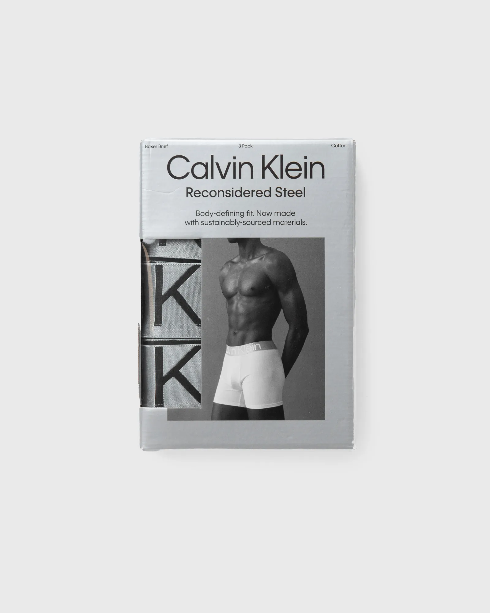 Cuecas Boxer Calvin Klein SUSTAIN STEEL de Algodão, Pacote com 3 Unidades