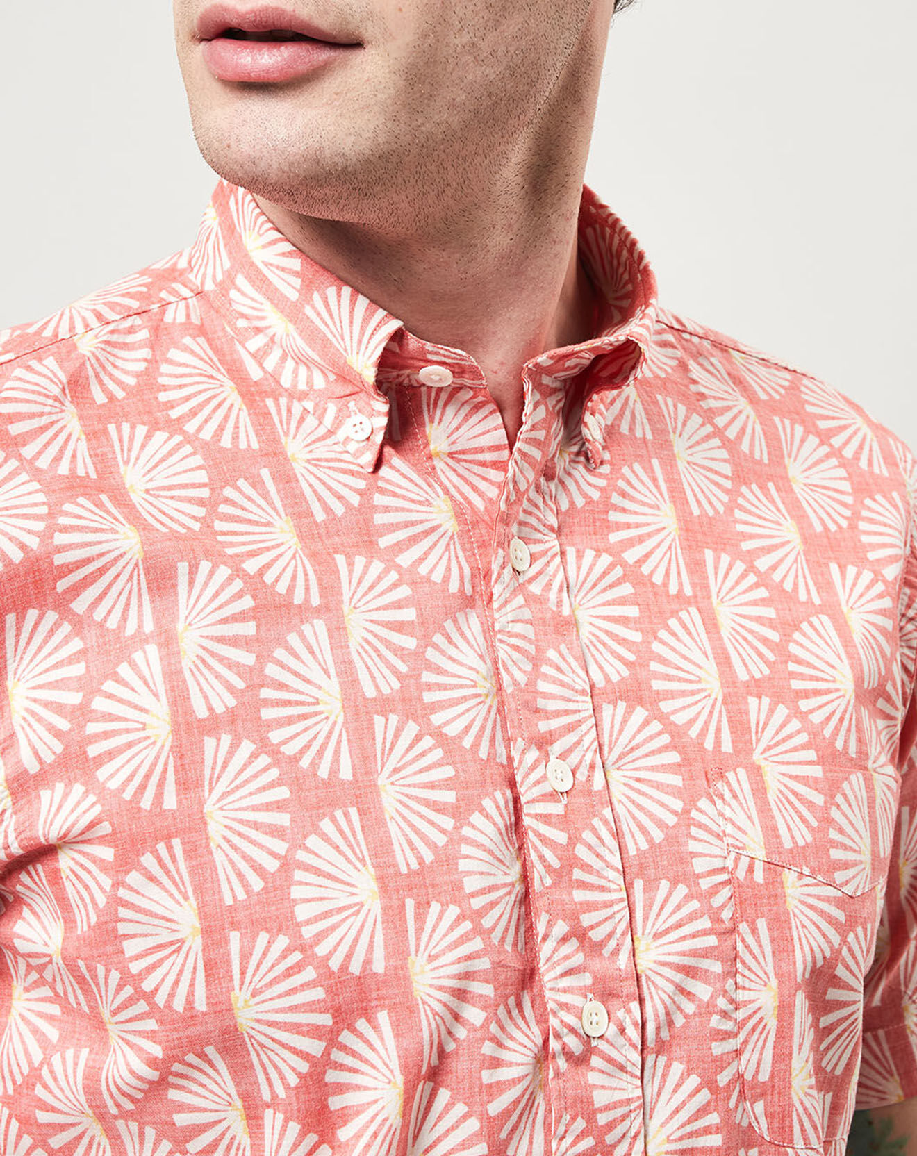 Hartford Chemise slim imprimée Sander rouge