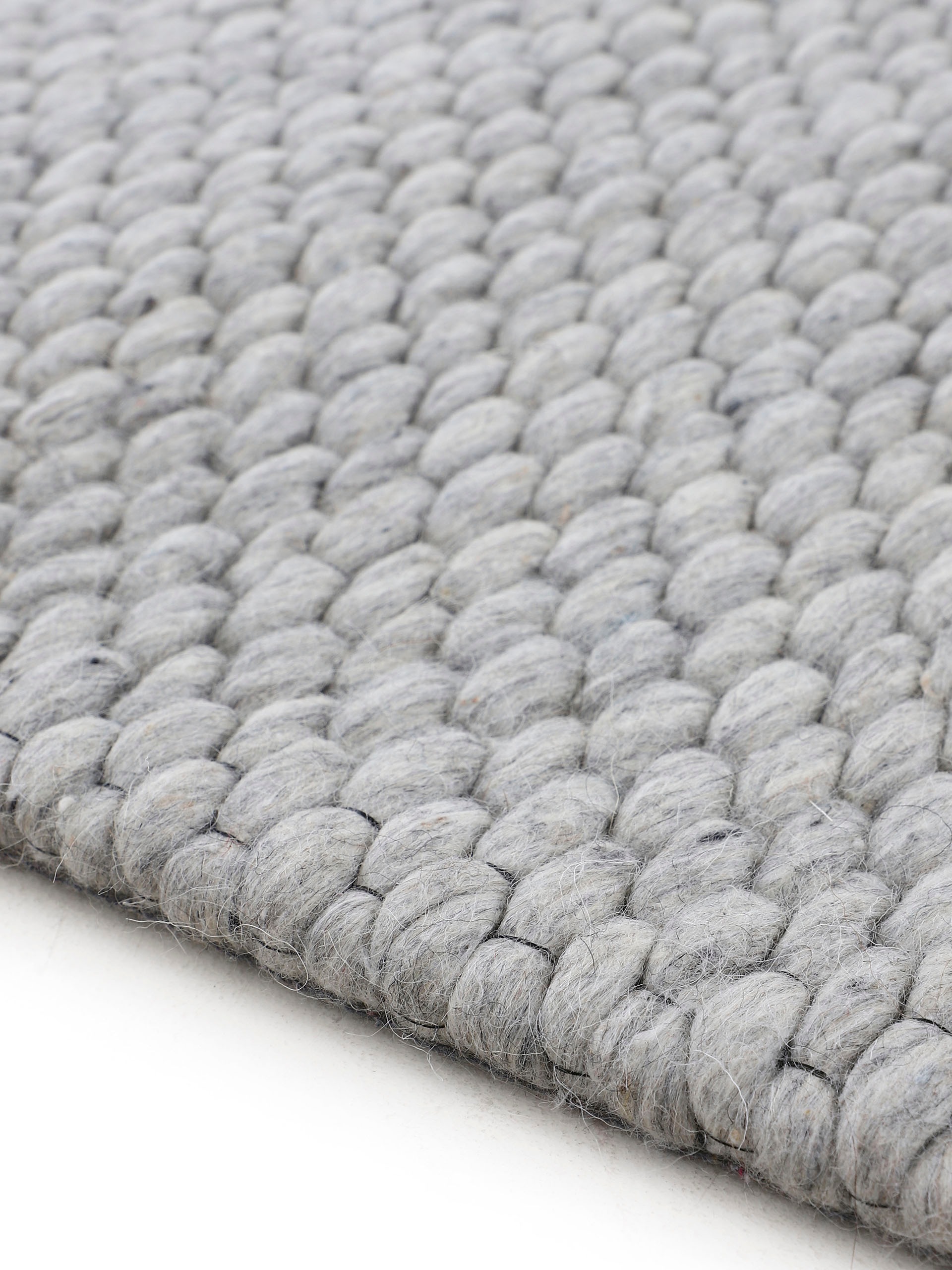 carpetfine Wollteppich »Sina« rund 14 mm Höhe grobe Struktur, Zeitloses Design, reine Wolle, Wohnzimmer