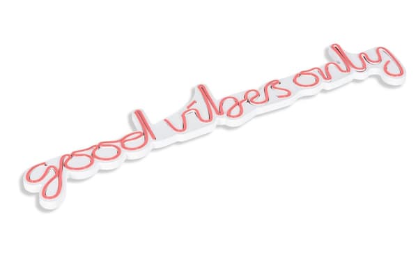 Dekorativt LED-belysning i plast Kun Good Vibes - Rosa