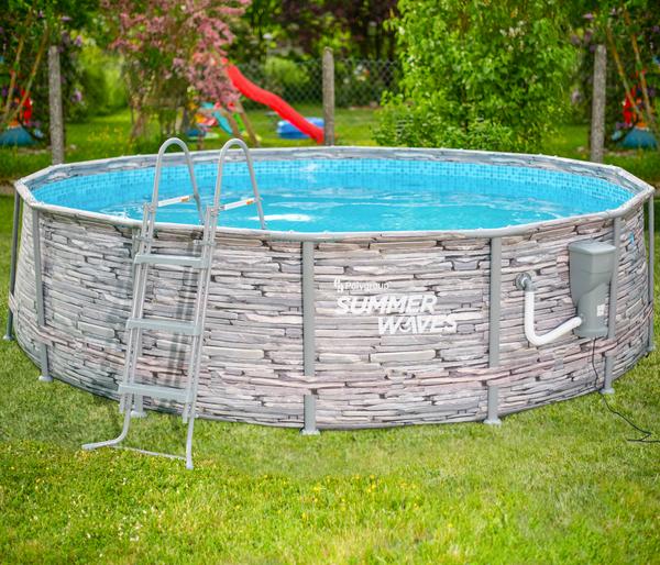 Summer Waves Frame Pool Elite, steingrau,