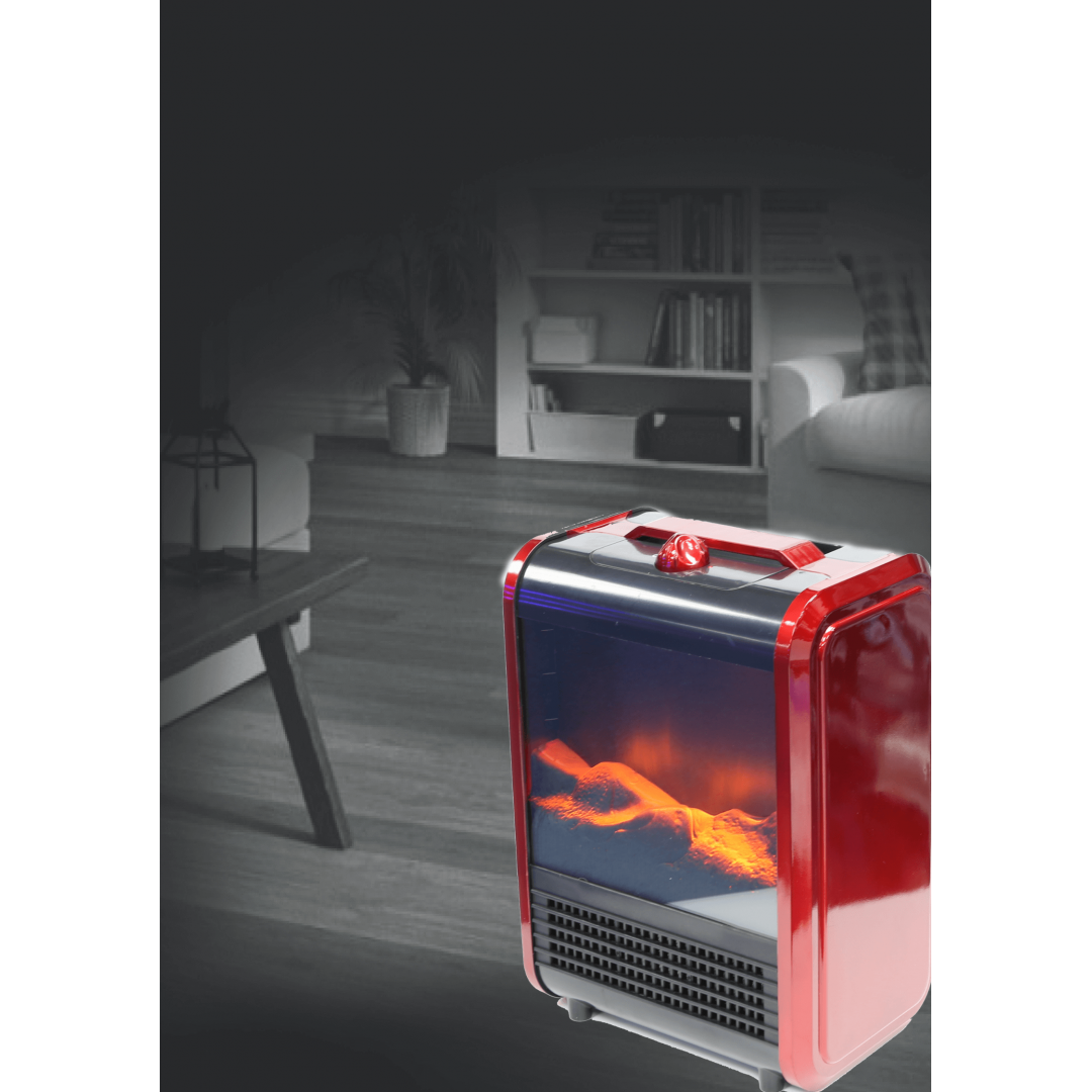 Cheminée rouge - cheminée portable et compacte - rouge - adulte
