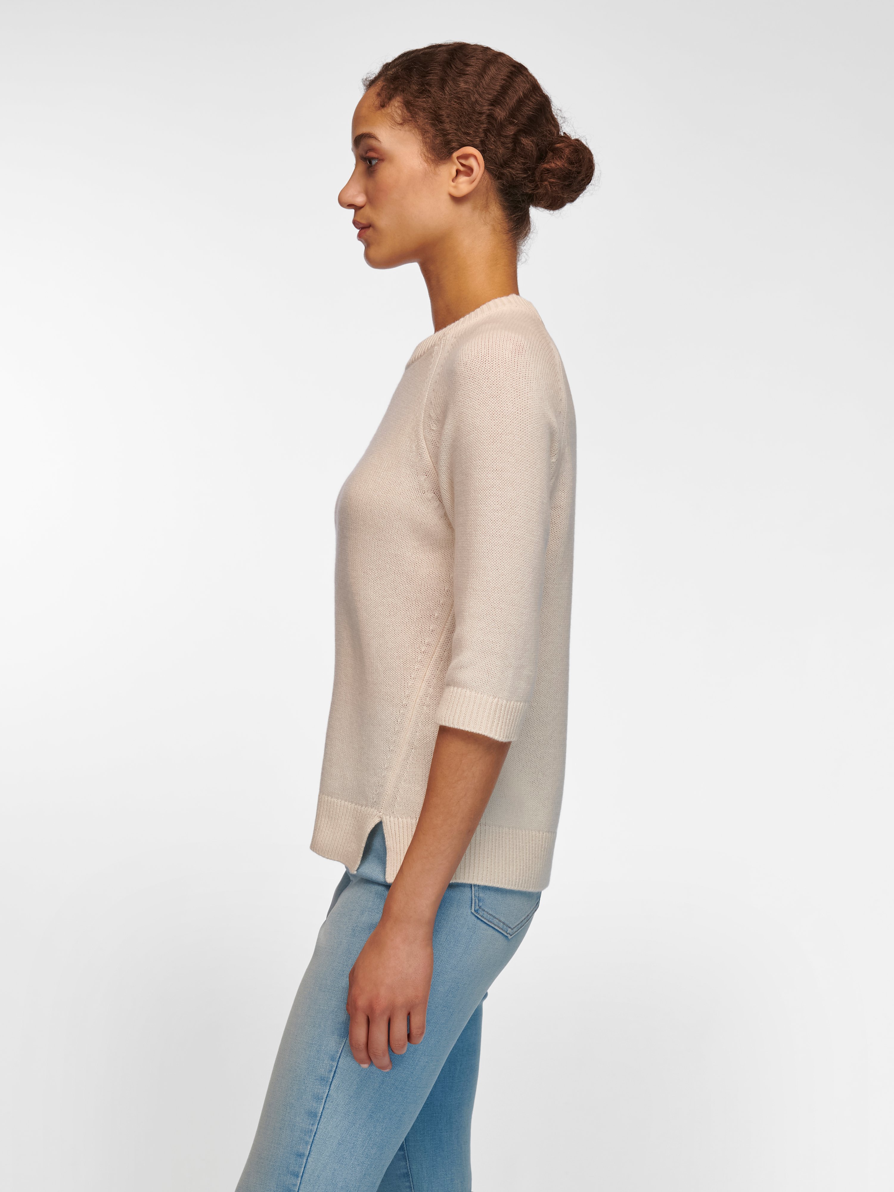 Rundhals-Pullover mit 3/4-Raglanarm