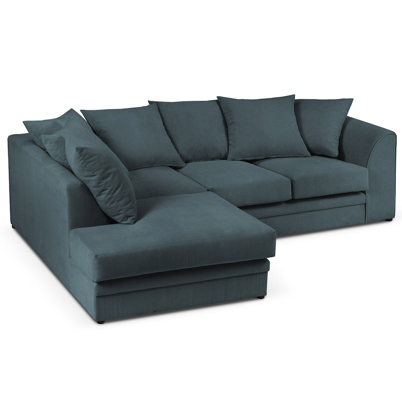 Mazzini Sofas Canapé d'angle gauche Quince 4 Places bleu - 221x171x80 cm