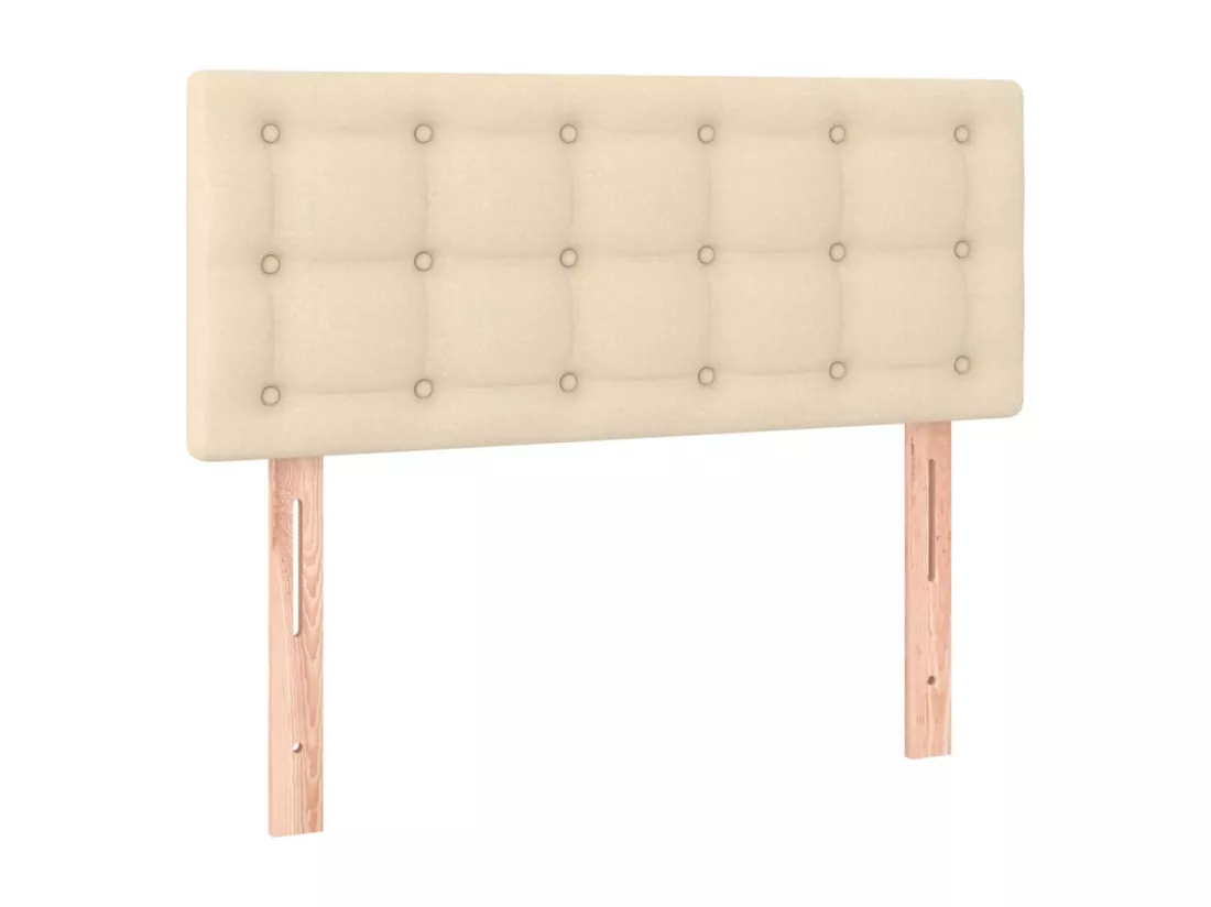 Sommier tapissier avec matelas et LED Crème 90x190 cm Tissu