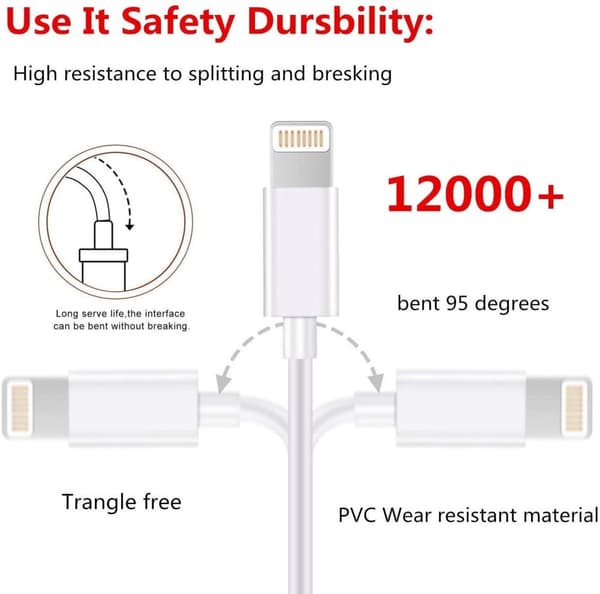 5X Lightning USB -kabel for Apple for iPhone, iPad 1m
