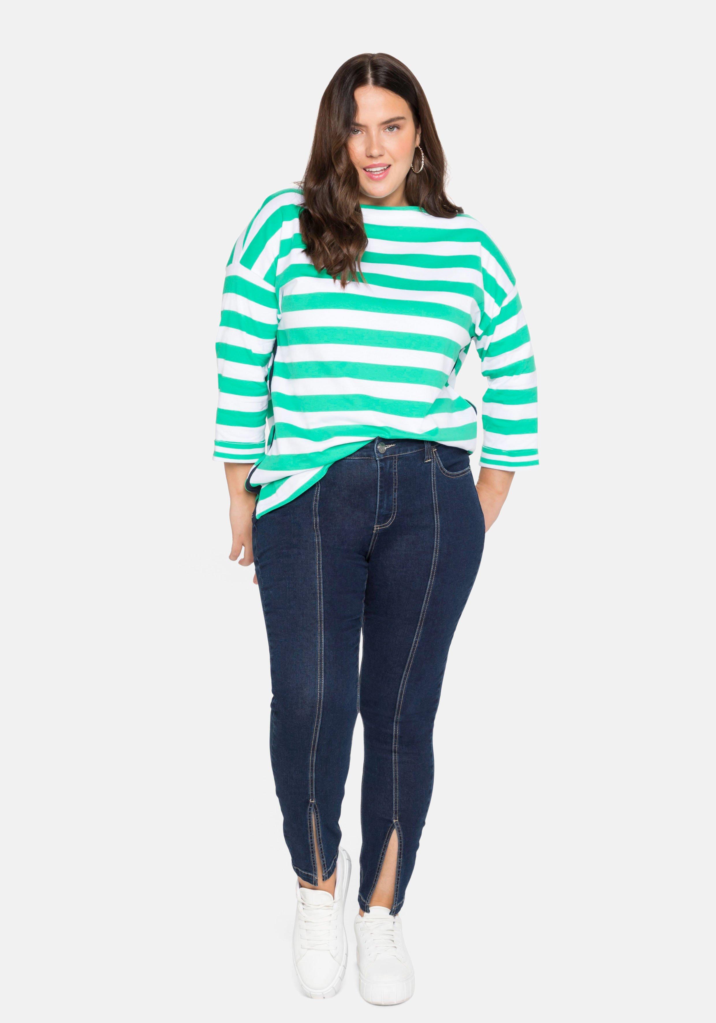 Schmale Ankle-Jeans mit Teilungsnaht vorn