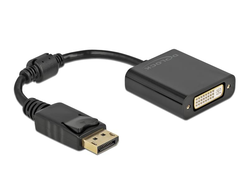 Delock Adapter Passiv DisplayPort - DVI-D Adapter DisplayPort 1.1 Stecker zu DVI Buchse Passiv schwarz