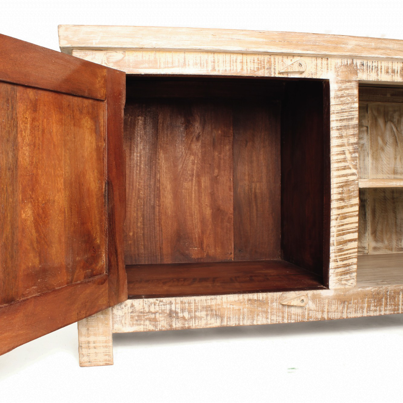 TV-Board 'Sharina', aus Mangoholz, braun, T 43 cm, B 160 cm, H 60 cm von fischer's lagerhaus