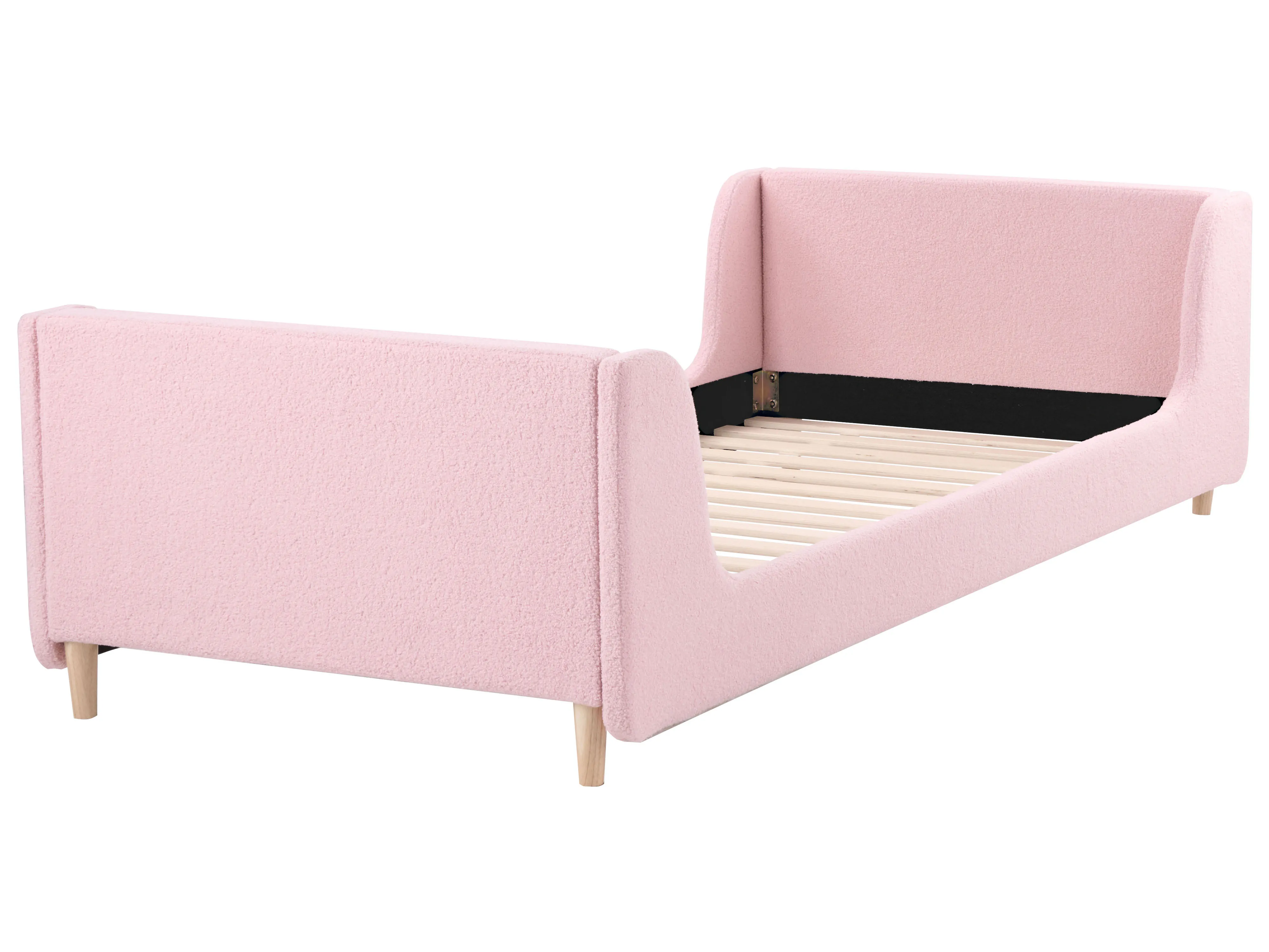 Kinderbed Bouclé LAYE 90 x 200 cm Roze