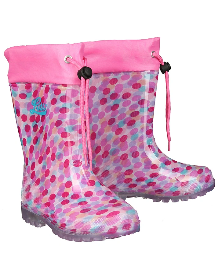 Gummistiefel POWER BLINKY DOTS in pink/türkis