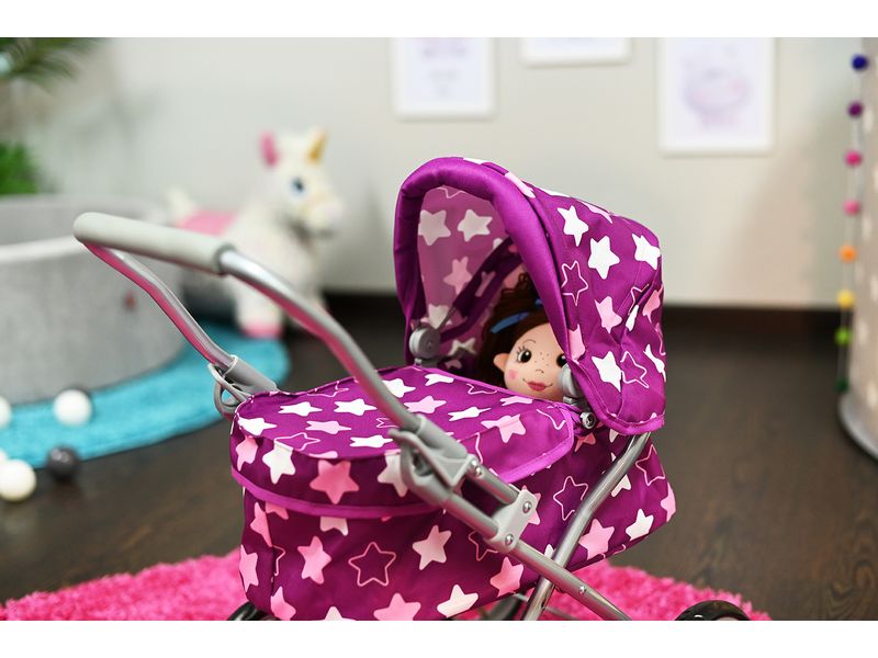 Knorrtoys Puppenbuggy Mini Lilli Star Dark Pink Puppenwagen